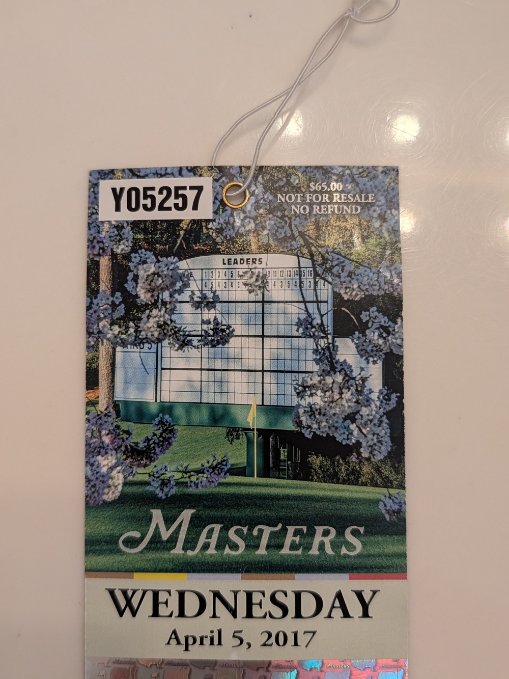 Masters Tournament Wednesday Pass - April 5, 2017